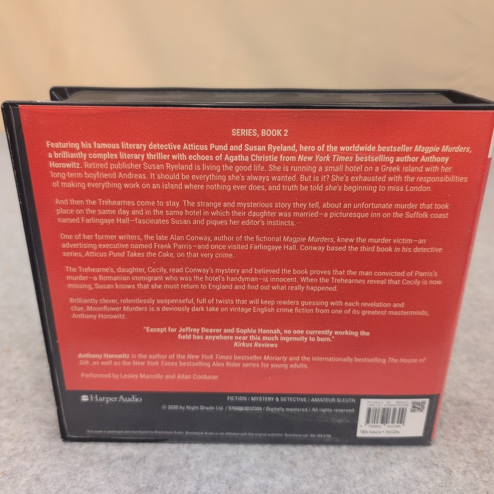Moonflower Murders Anthony Horowitz Unabridged 15 CD Audiobook Mystery Novel - Picture 2 of 2